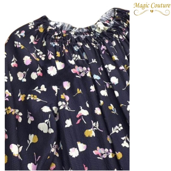 Rebecca Taylor Holly Flower Print Long Sleeve Navy Dress๐๐๐ - Picture 5 of 16